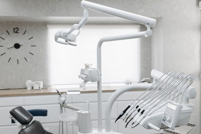 A modern, empty dental operatory